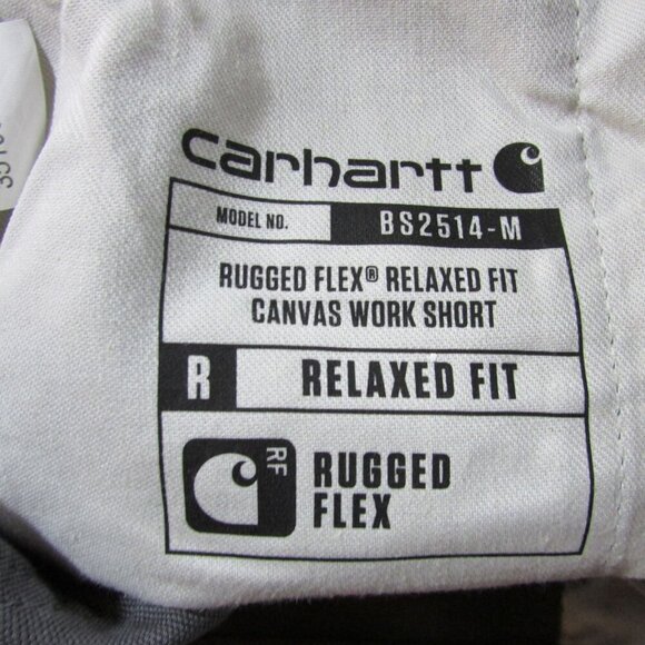 Carhartt Men's Rugged Flex Relaxed Fit Canvas Work Shorts BS2514 Gravel - Picture 5 of 5
